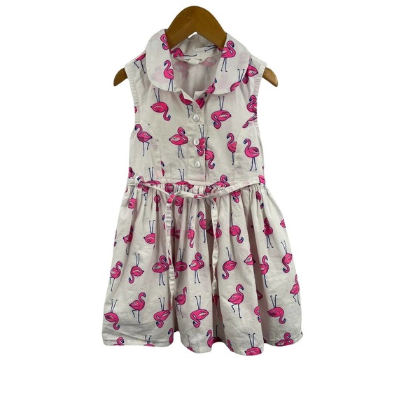 Pumpkin Patch Flamingo Print Fit & Flare Collared Dress‎ Size 2 - Picture 1 of 4